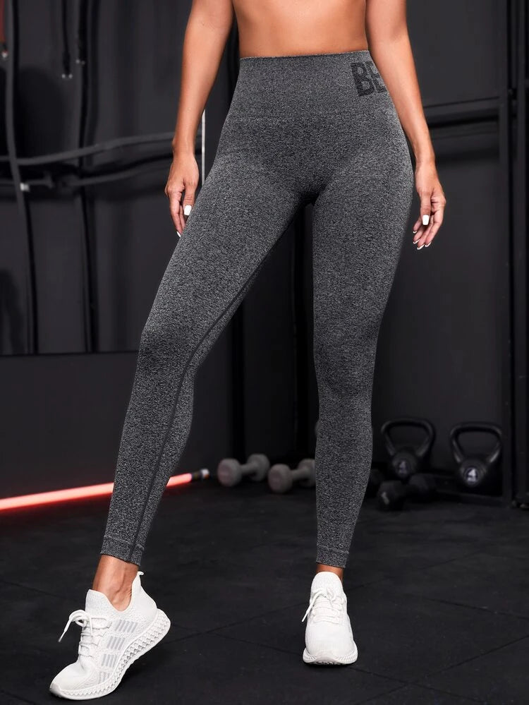 L158 Legging gris con BEGIN en cintura