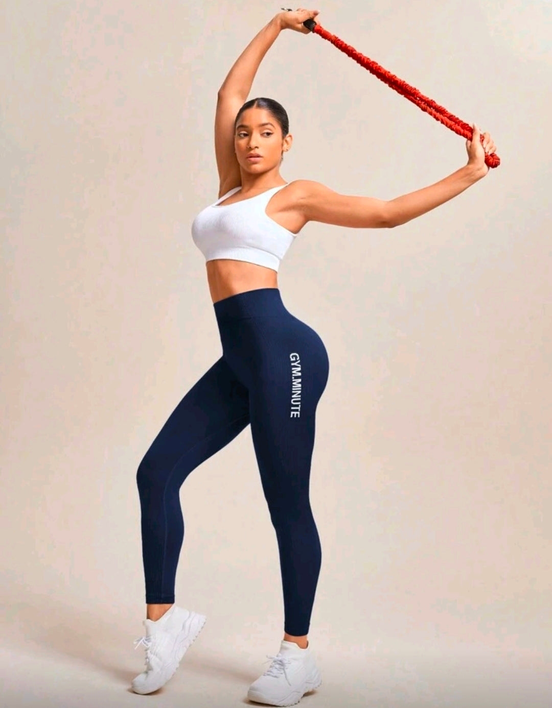 L172 Legging navy con impresión GymMinute lateral