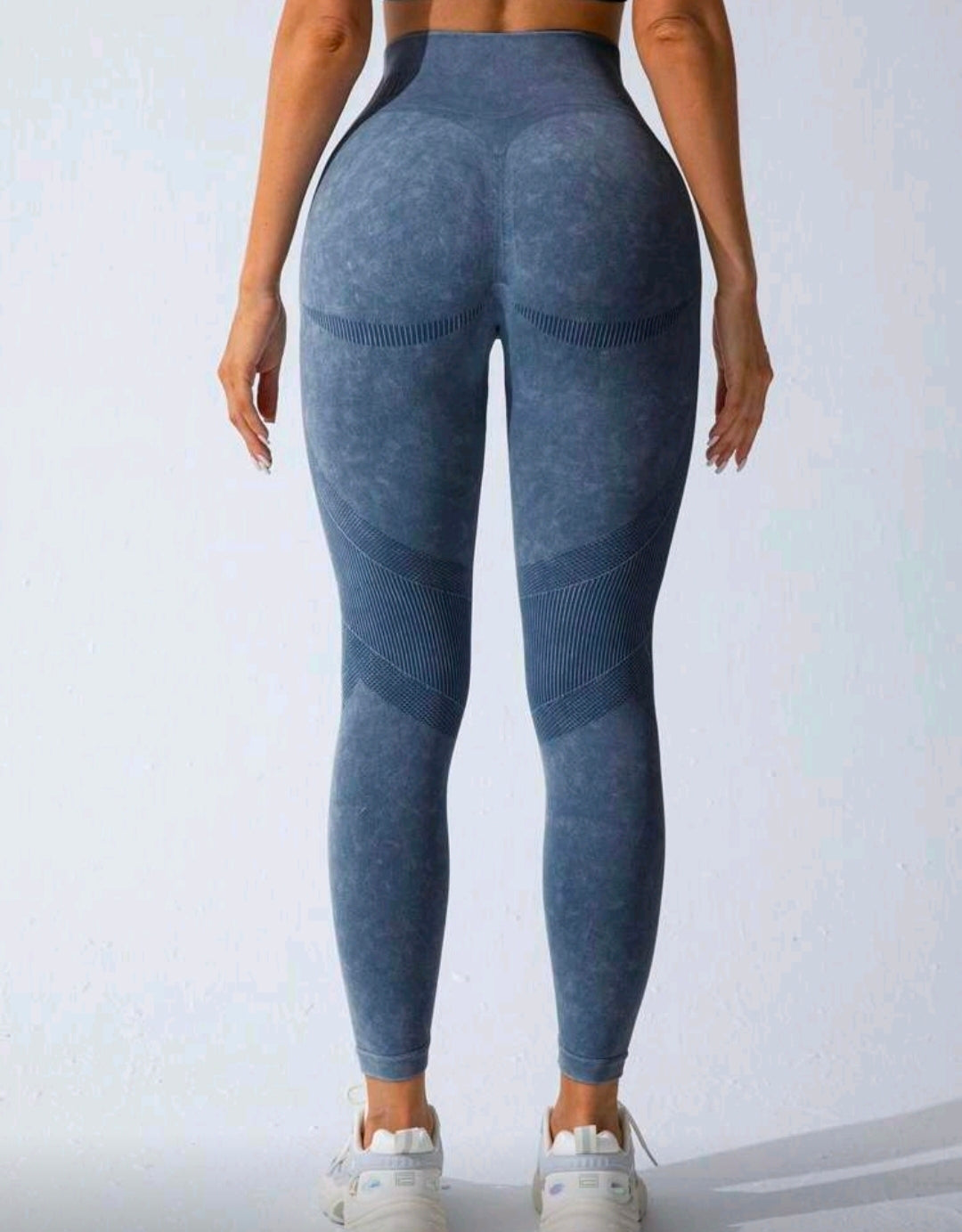 L177 Legging azul con GYMTIME en cintura