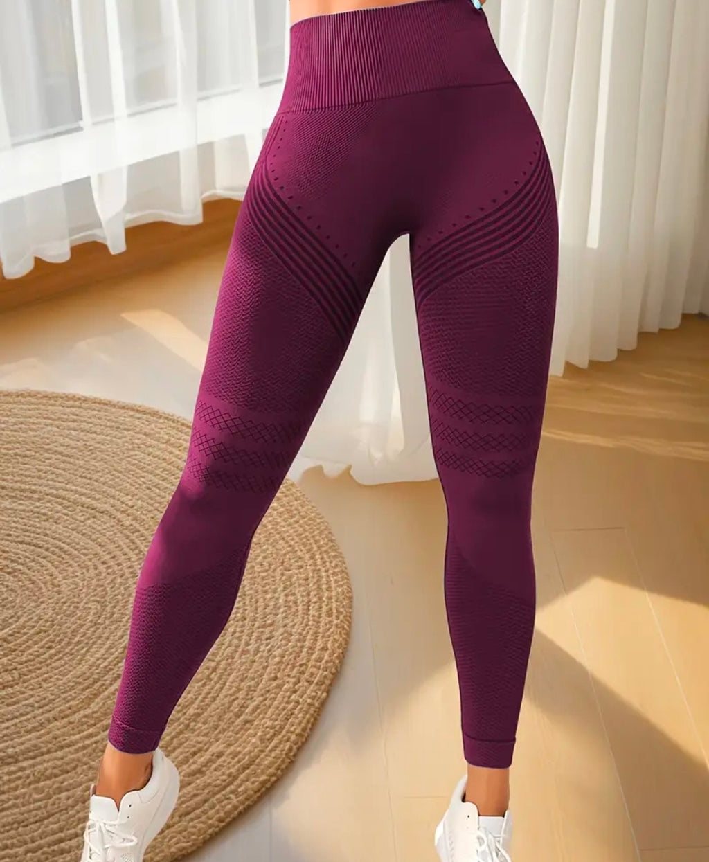 L181 Legging ocre con líneas laterales