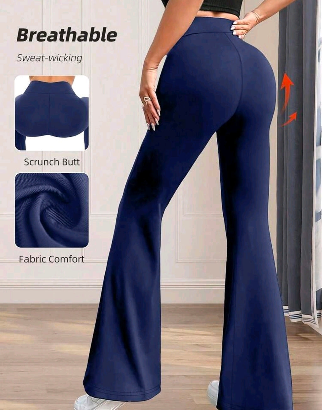 L189 Legging acampanado azul