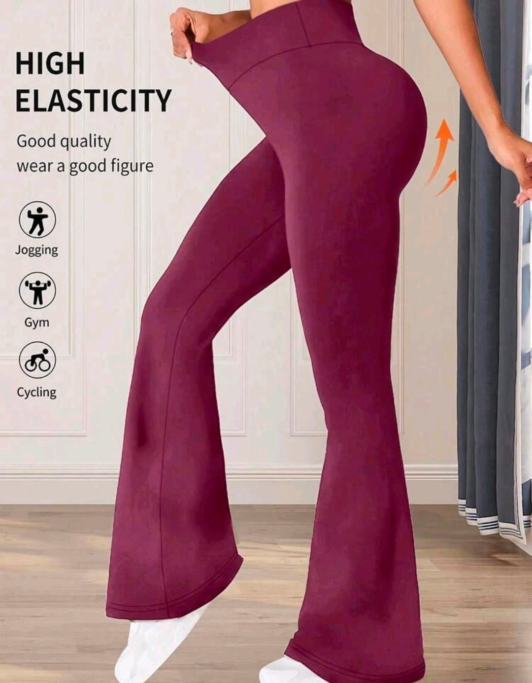 L190 Legging acampanado rojo marrón