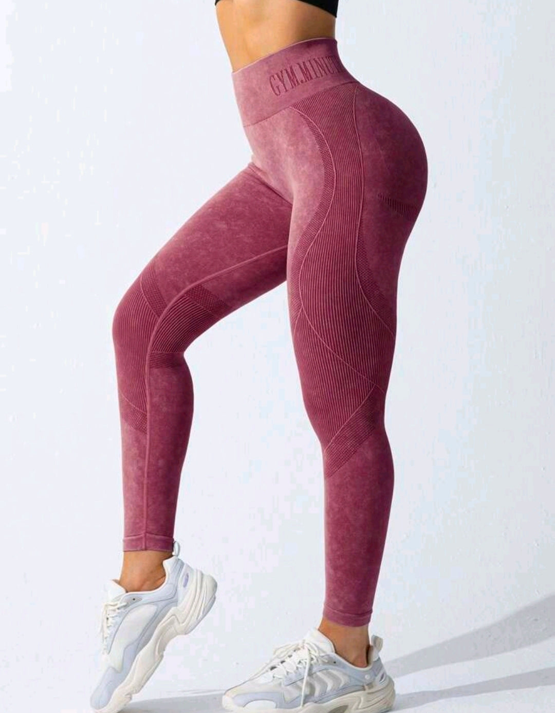 L193 Legging morado con GYMTIME en cintura