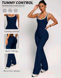 SS171 Enterizo azul acampanado con levanta glúteos