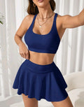 SS155 Conjunto azul sport bra + falda (solo top disponible)