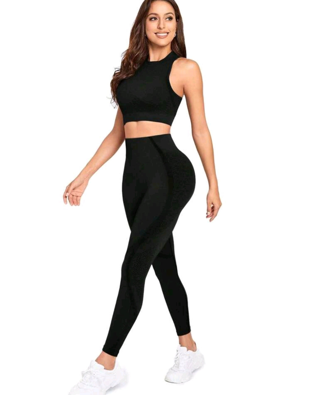 SS123 Conjunto negro escotado high support (solo top disponible)