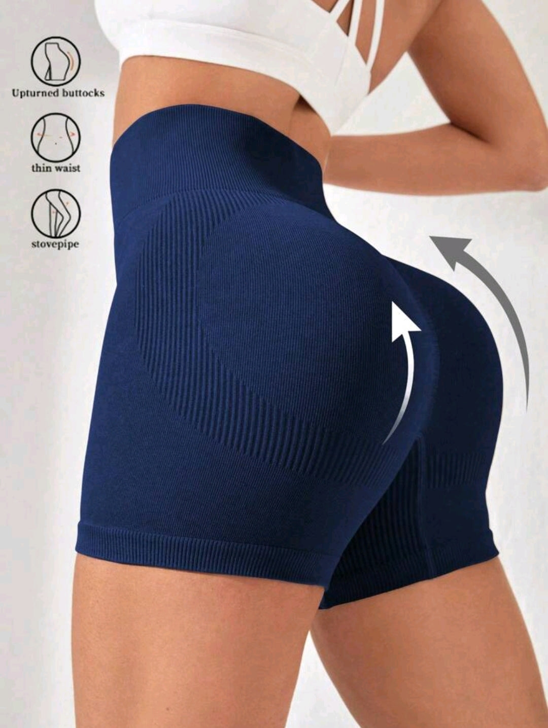 S124 Short azul navy levanta glúteos