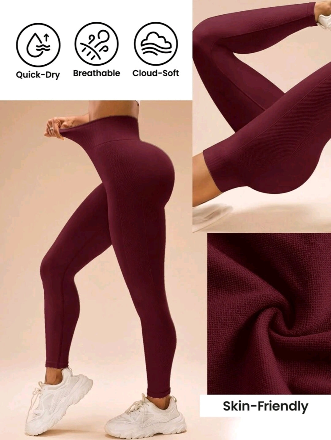 L141 Legging rojo vino levanta glúteos