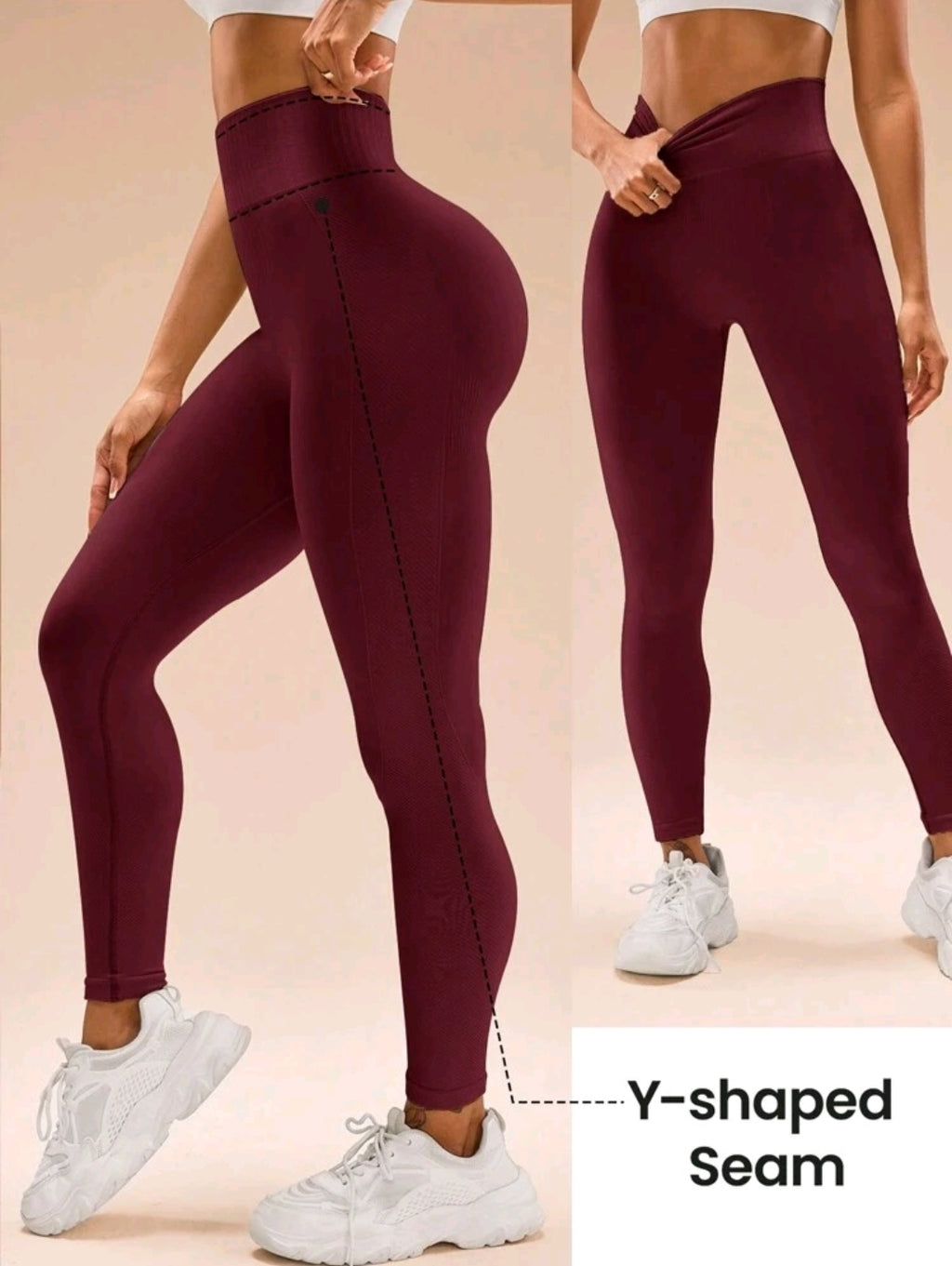 L141 Legging rojo vino levanta glúteos