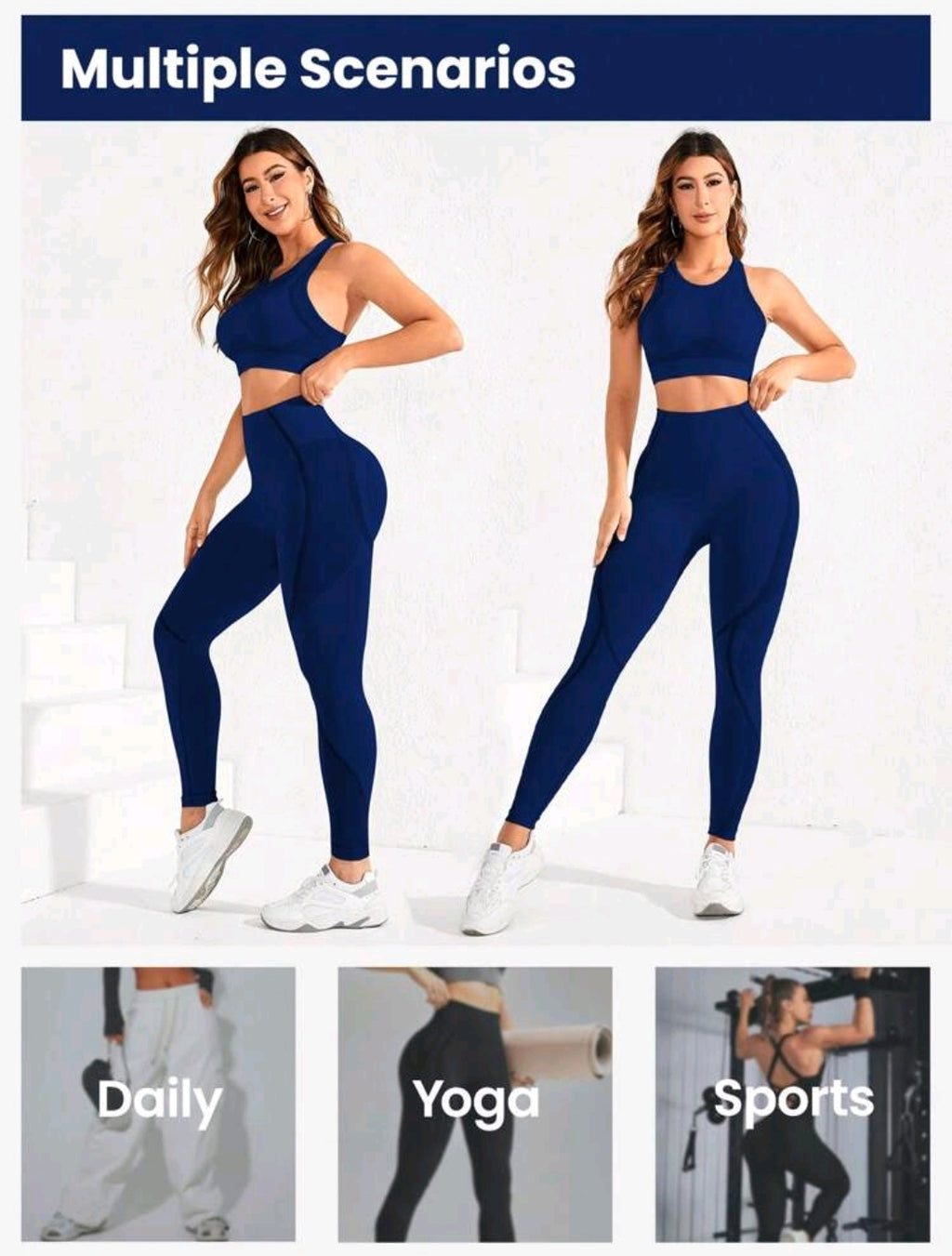 SS110 Conjunto azul navy sport bra + legging