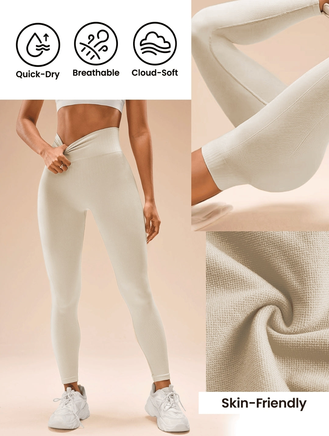L137 Legging blanco levanta glúteos