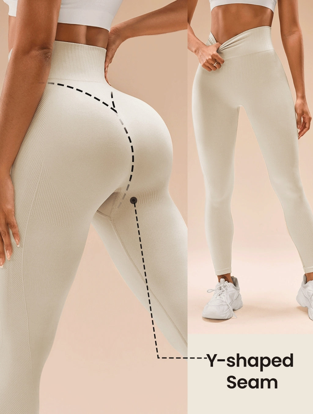 L137 Legging blanco levanta glúteos