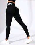L107 Legging negro con BEGIN en cintura
