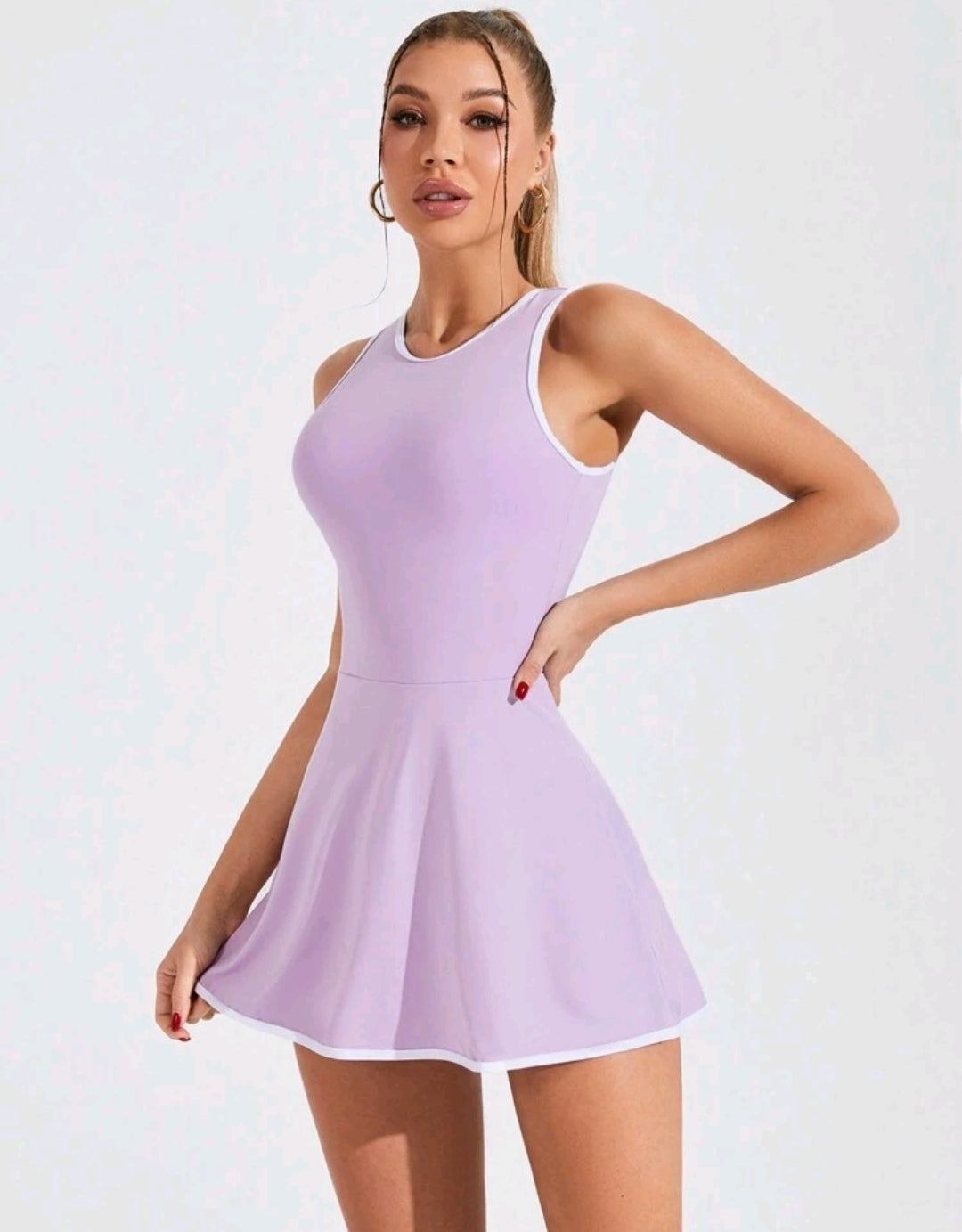 SS132 Enterizo de falda morado