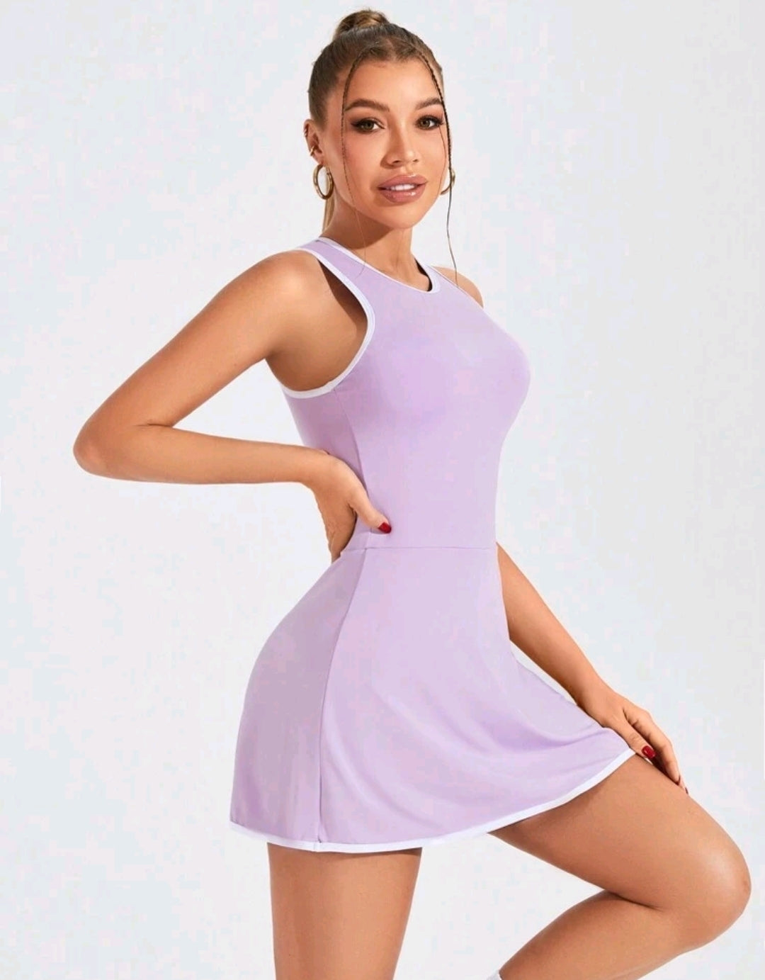SS132 Enterizo de falda morado