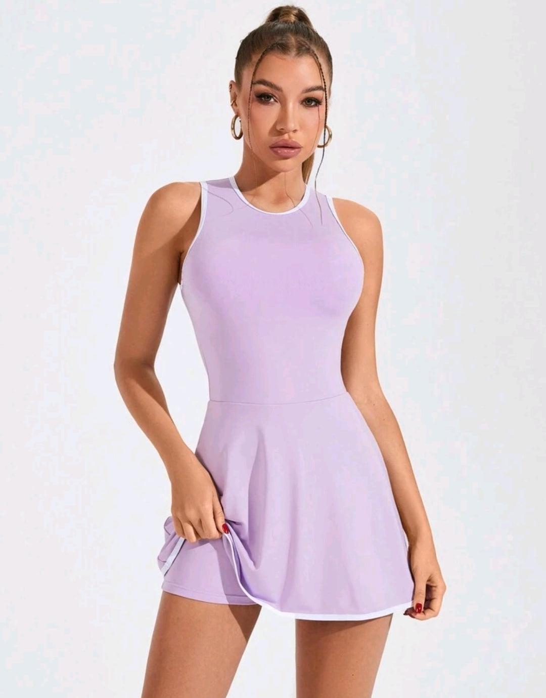 SS132 Enterizo de falda morado