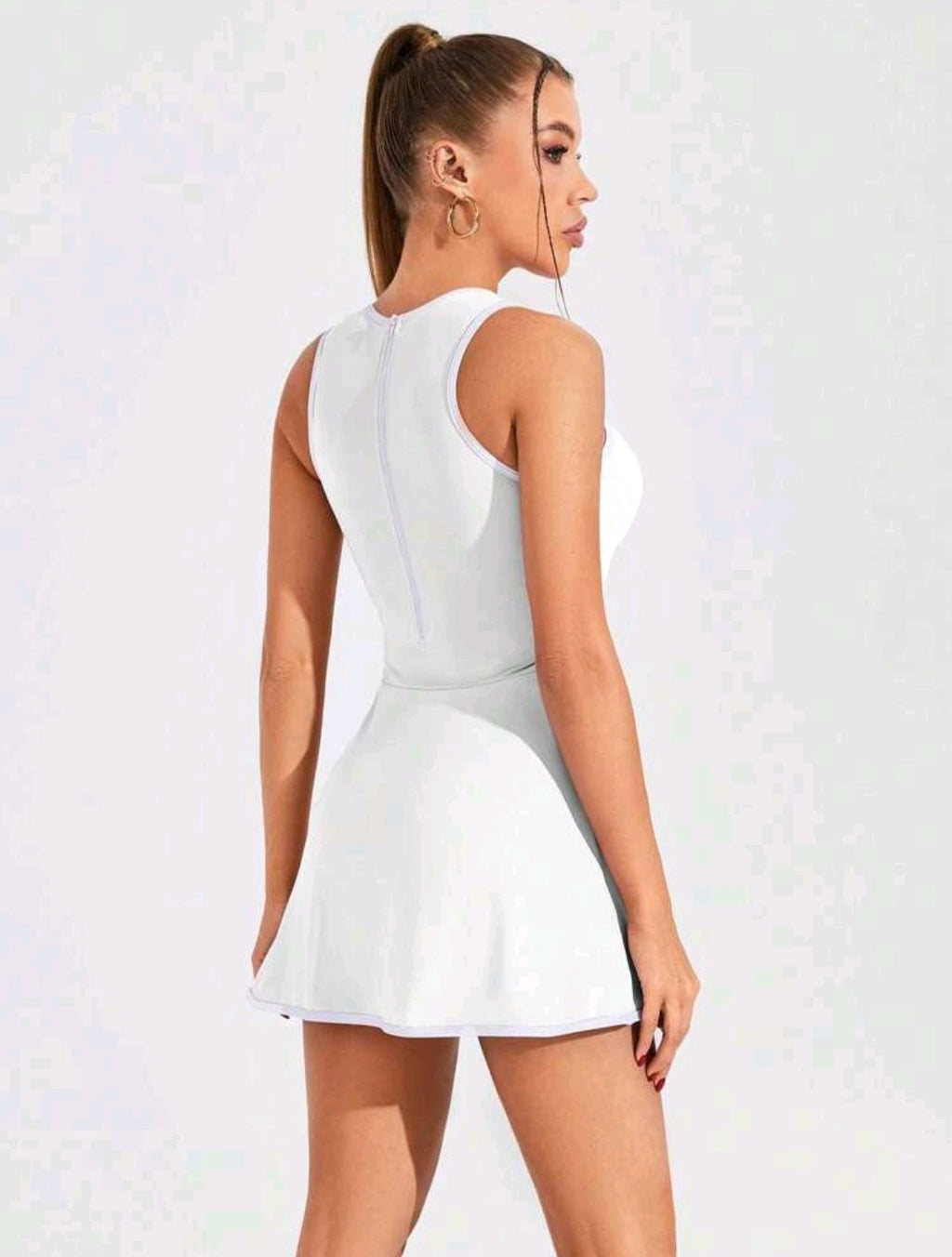 SS137 Enterizo falda blanco