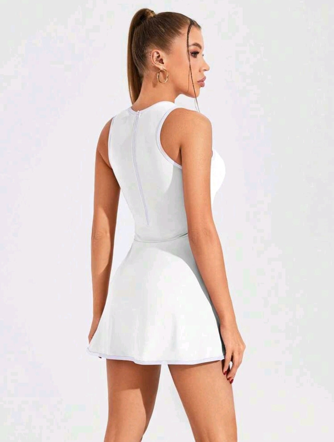SS137 Enterizo falda blanco