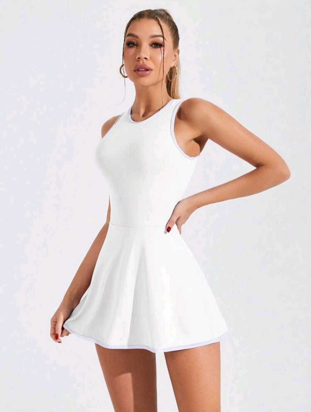 SS137 Enterizo falda blanco