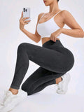 L157 Legging negro plain con detalles laterales