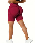 S142 Short largo rojo levanta glúteos