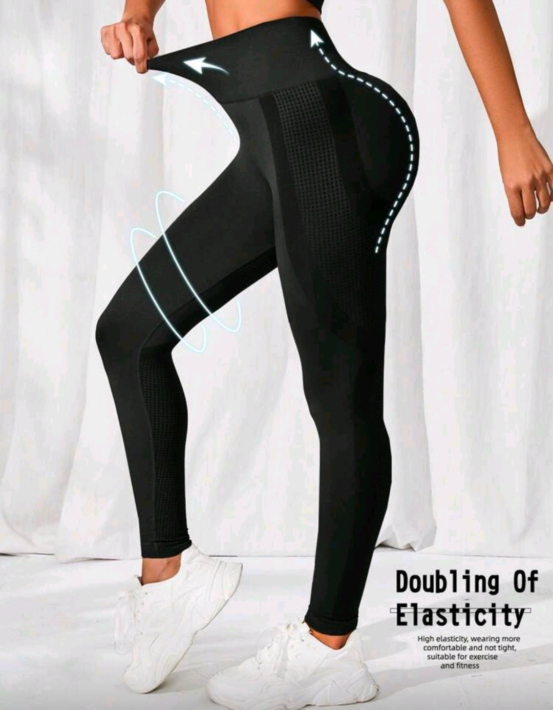 L159 Legging negro con detalles internos