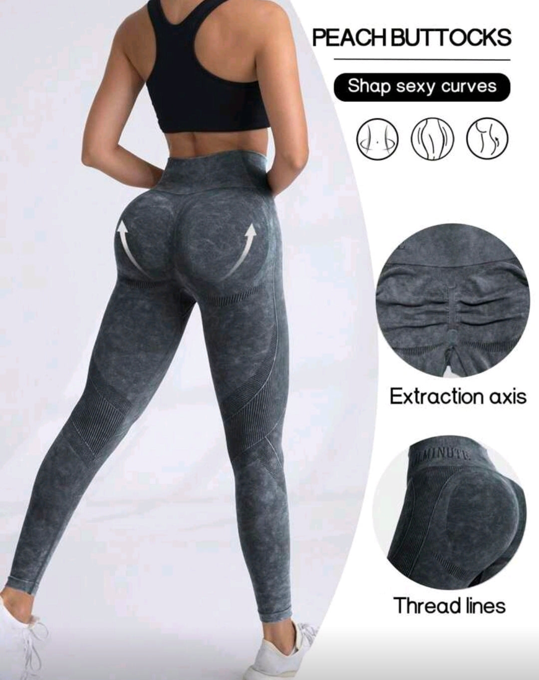 L178 Legging gris con GYMTIME en cintura