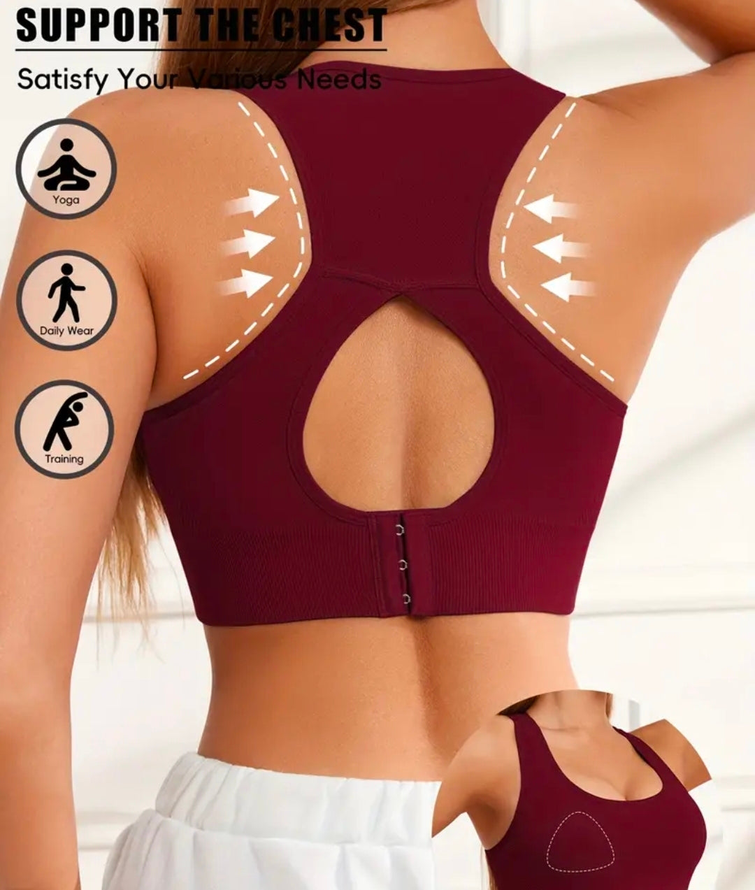 T104 Sport bra individual rojo
