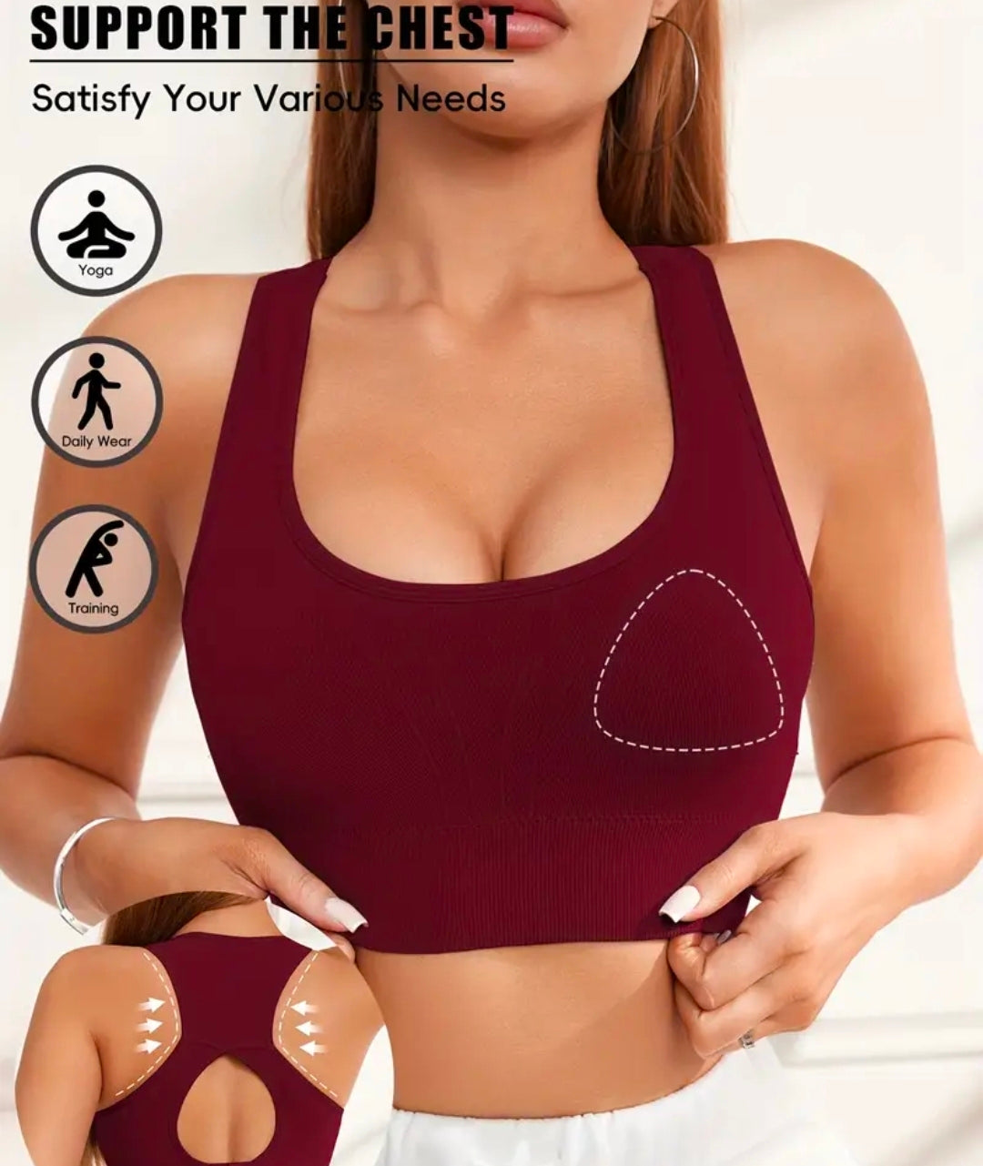 T104 Sport bra individual rojo