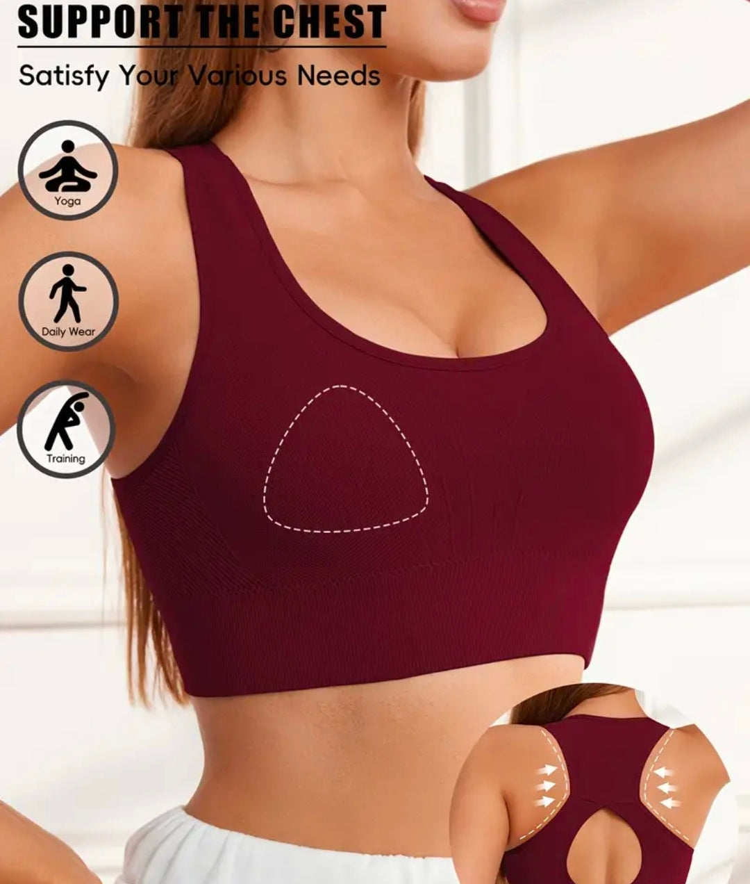 T104 Sport bra individual rojo