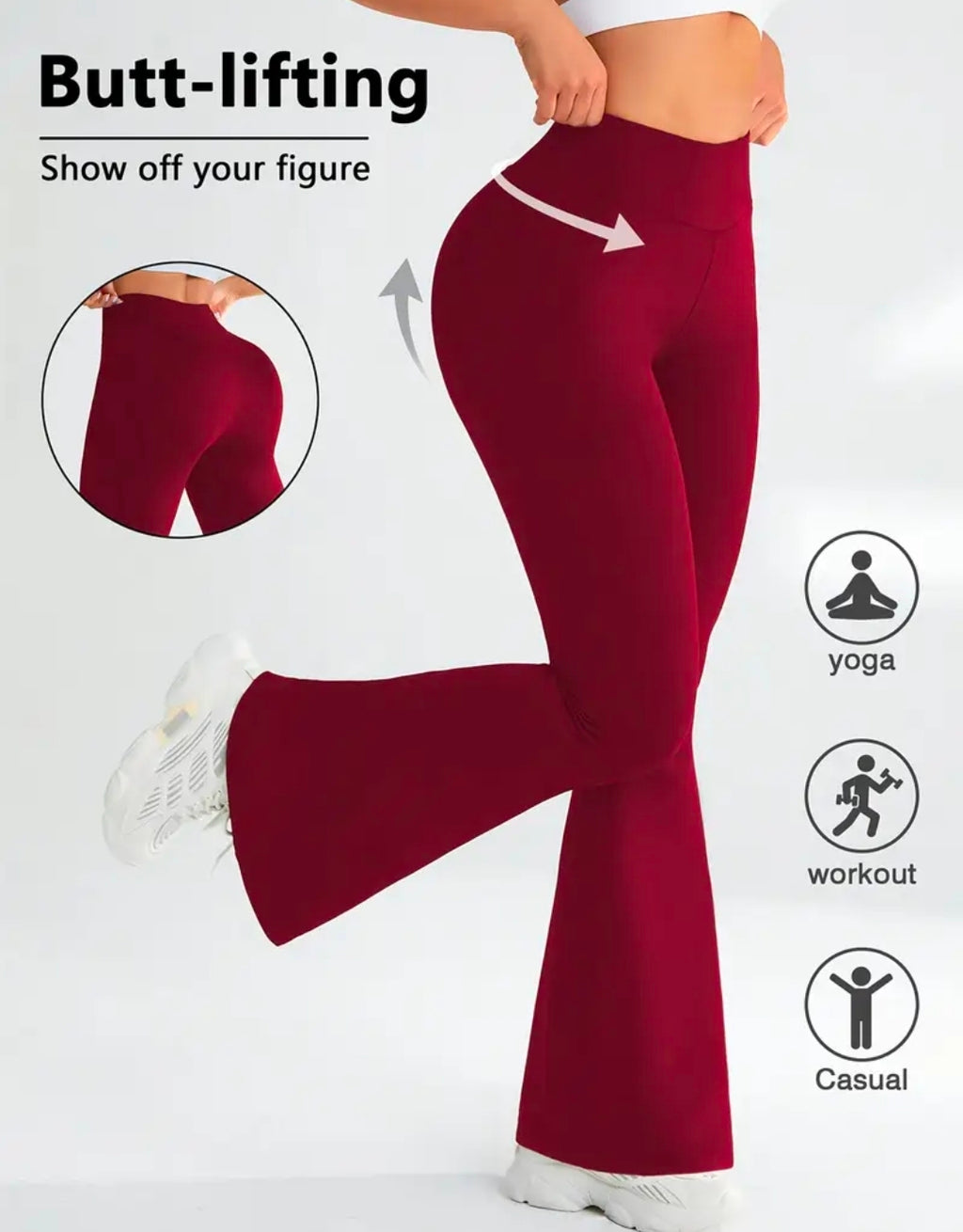 L179 Leggings yoga rojos