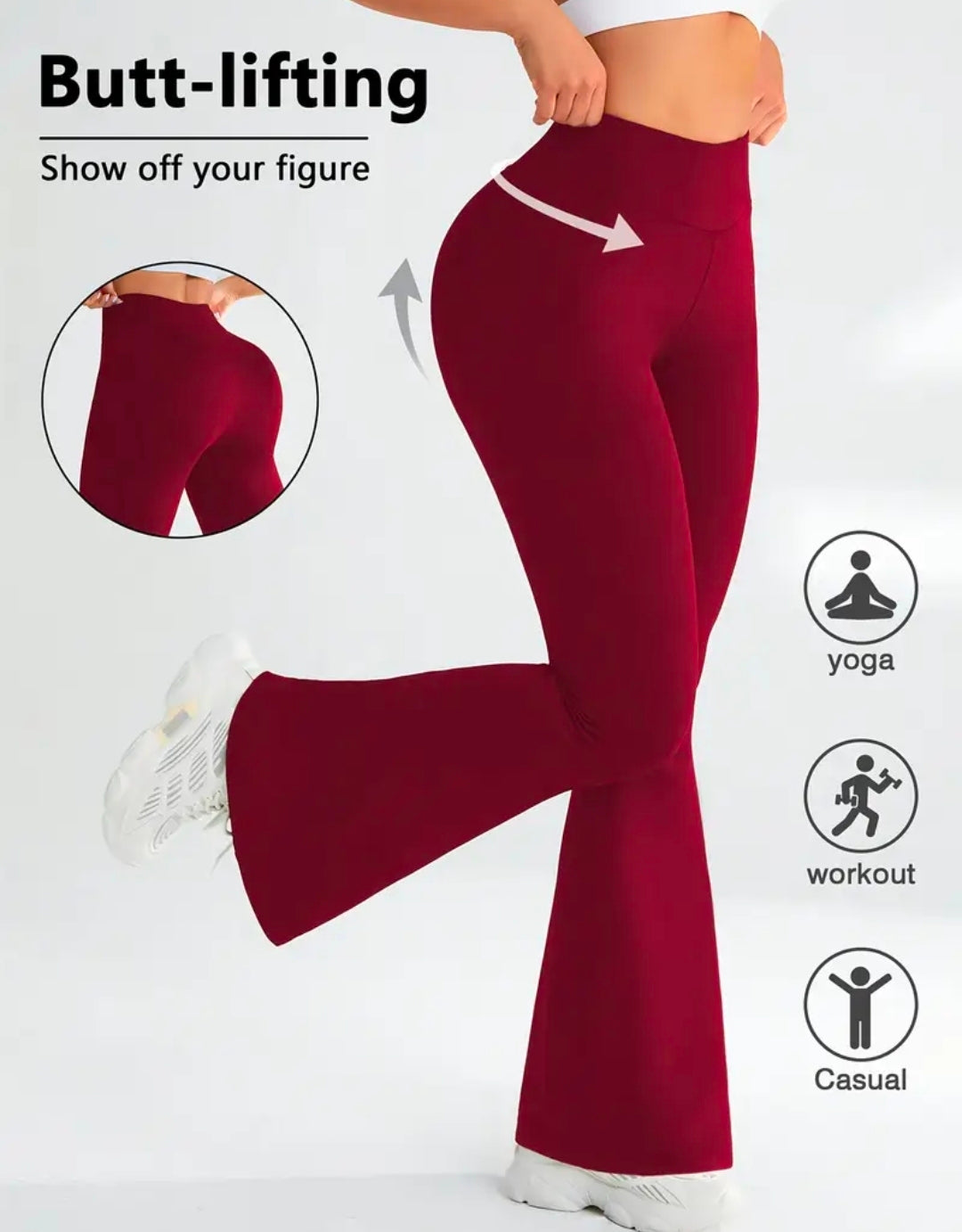 L179 Leggings yoga rojos