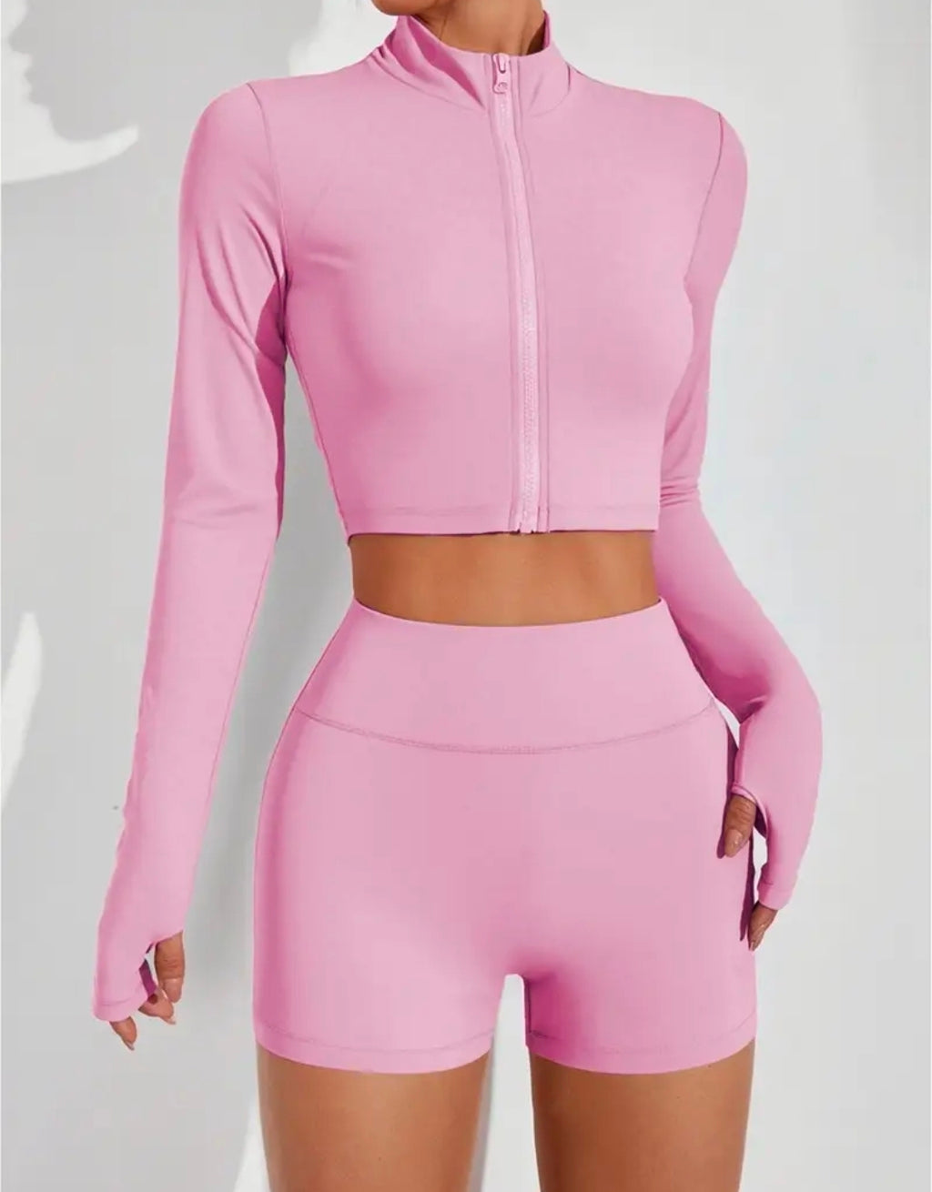 SS162 Conjunto rosado de 3 piezas (jacket + top + legging)