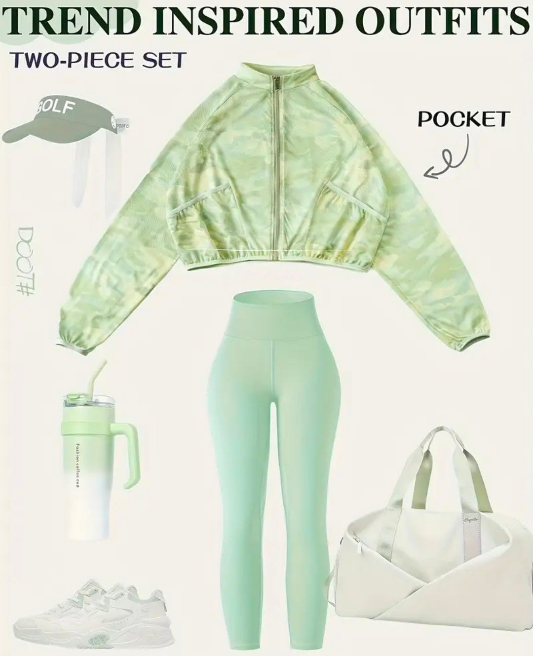SS161 Conjunto verde de 2 piezas (jacket + legging)