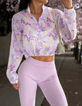 J101 Jacket lila con zipper frontal a la mitad