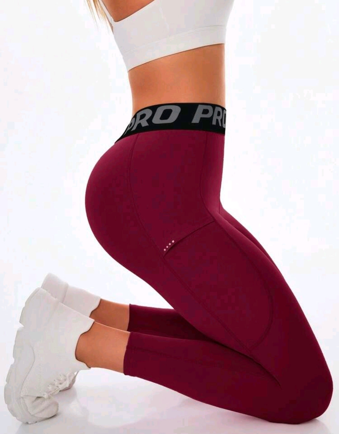 L188 Legging rojo con PRO en cintura
