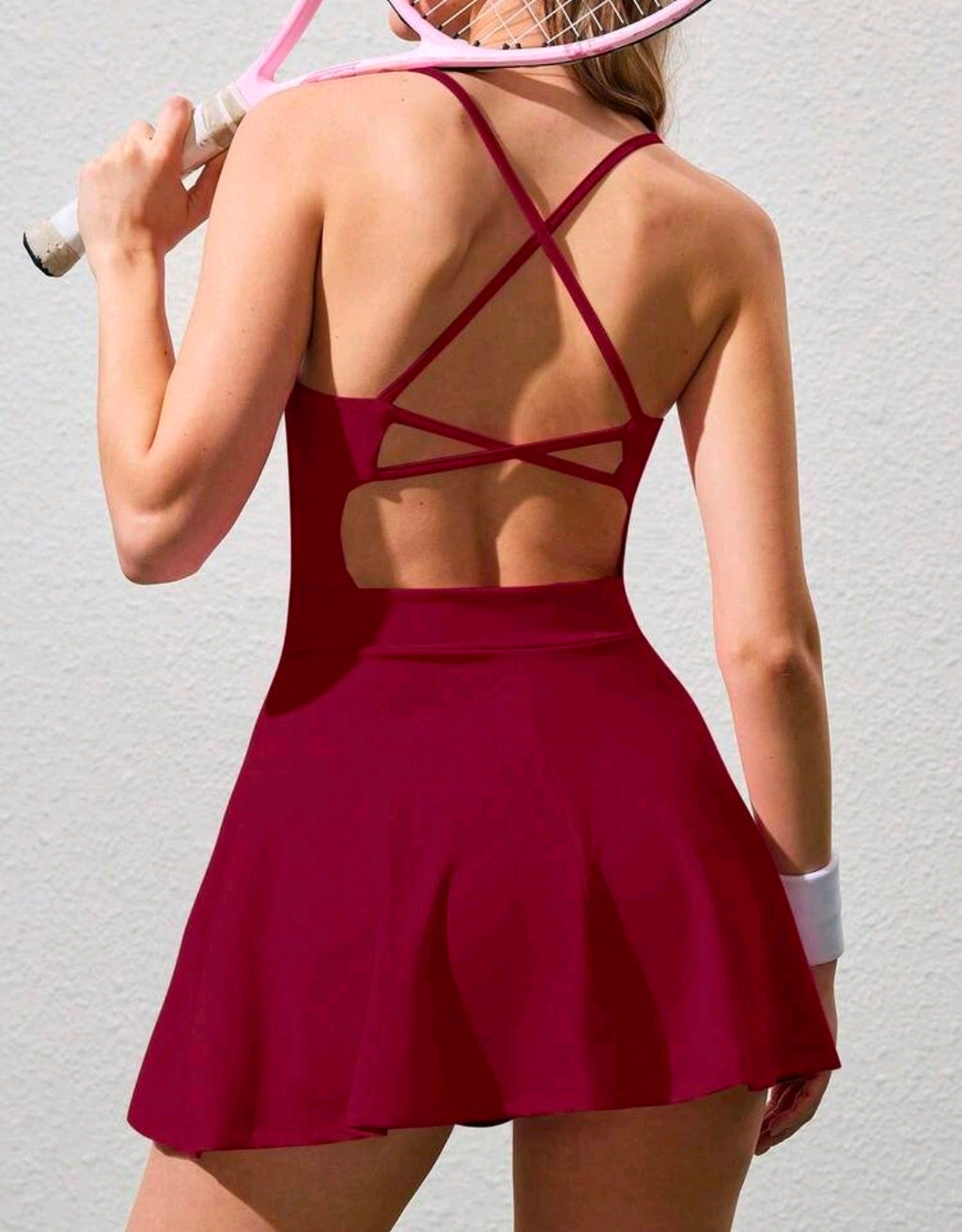 SS165 Enterizo de falda rojo plain