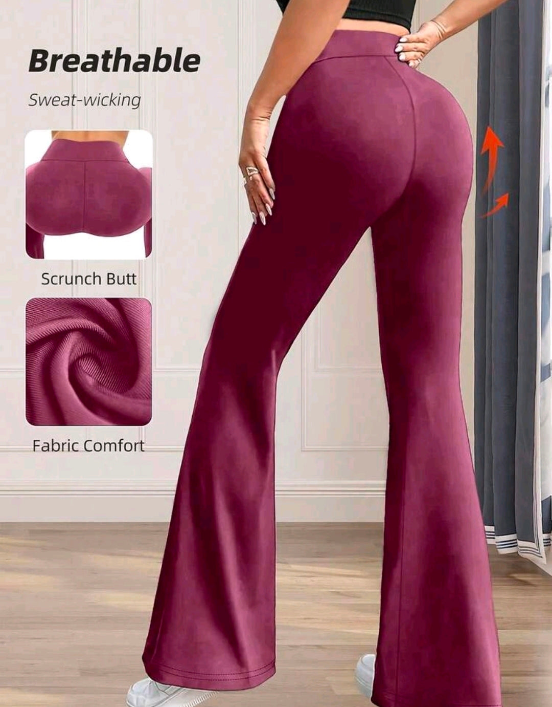 L190 Legging acampanado rojo marrón