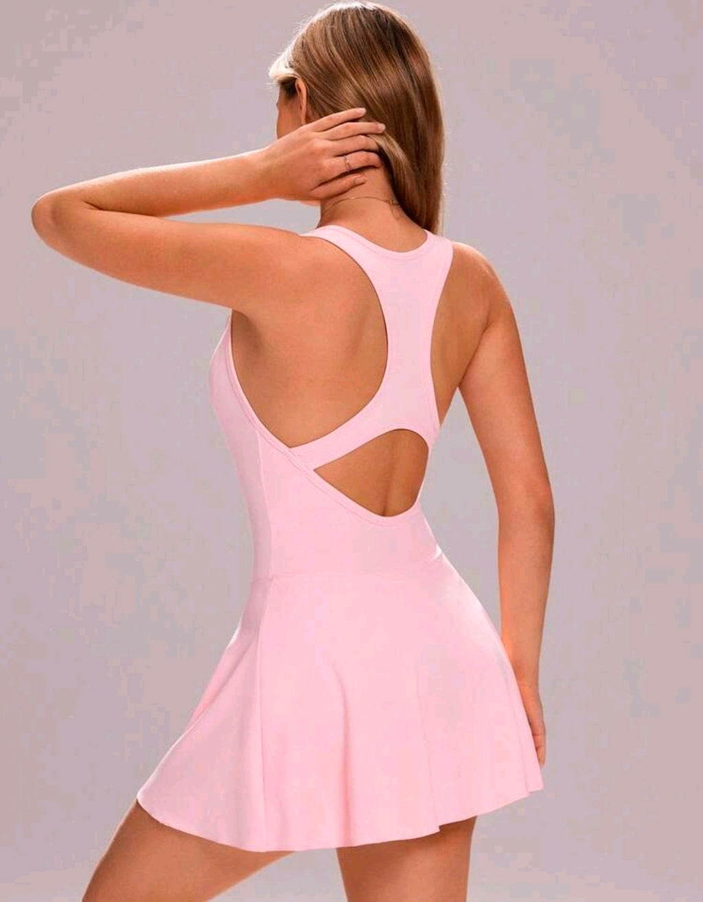 SS167 Enterizo de falda rosado pastel
