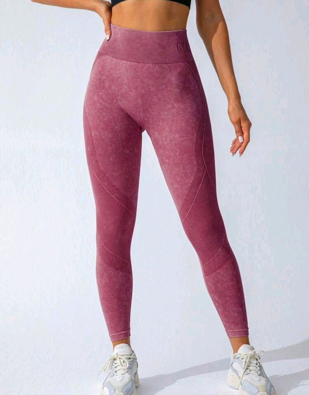 L193 Legging morado con GYMTIME en cintura