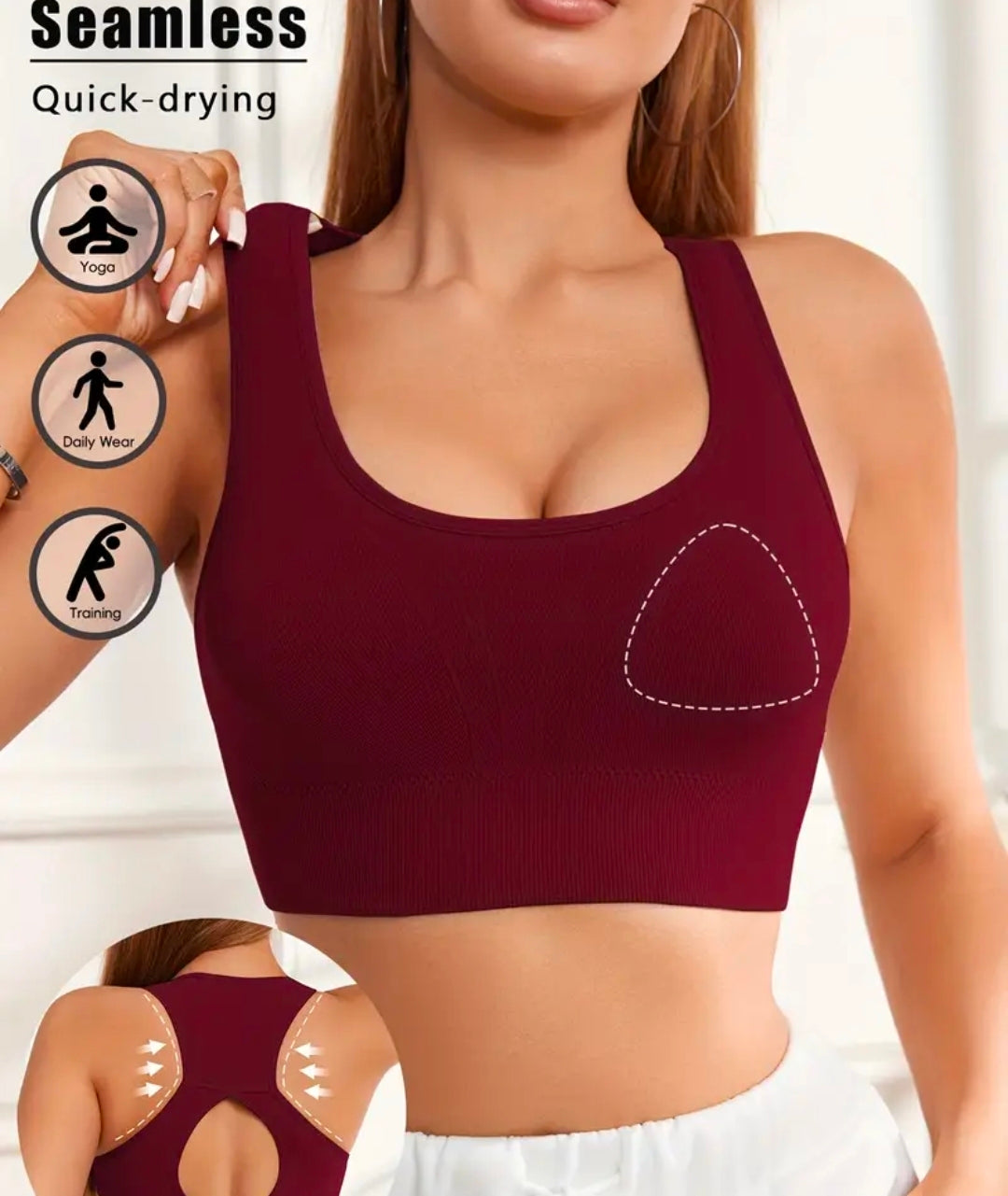 T104 Sport bra individual rojo