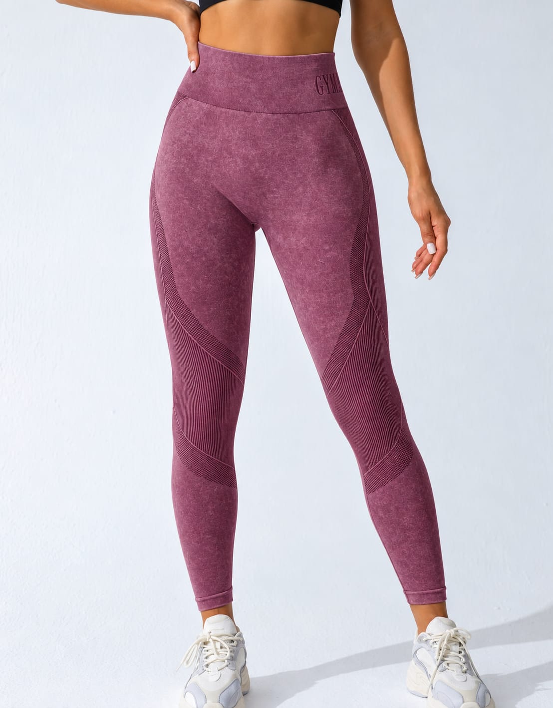 L193 Legging morado con GYMTIME en cintura